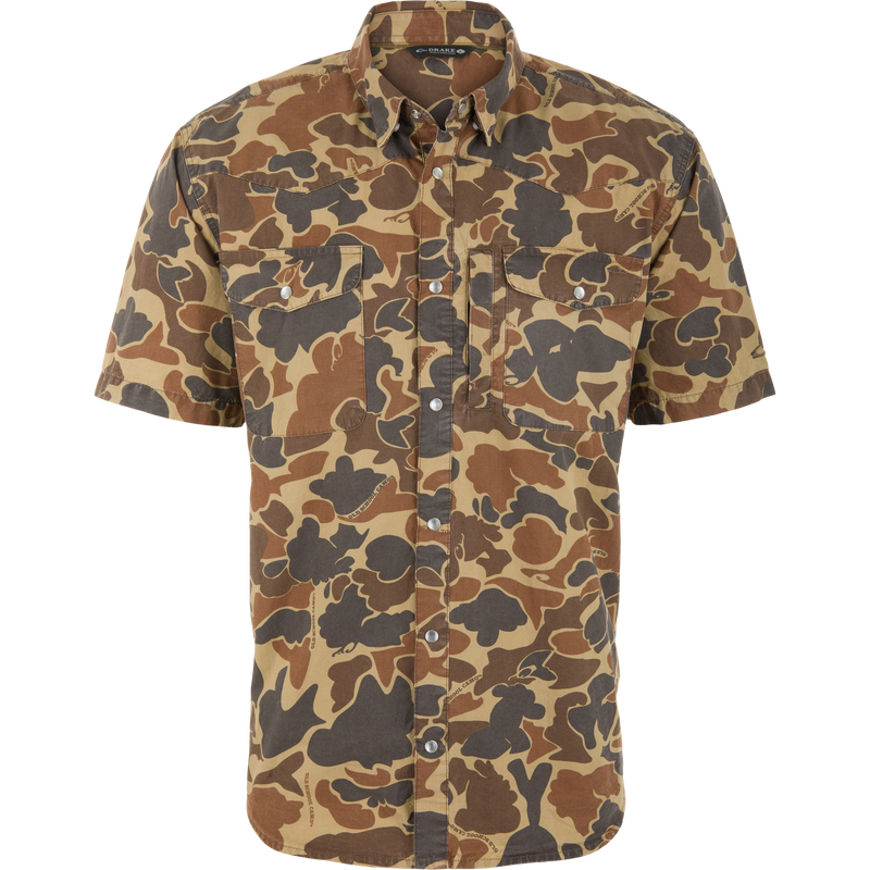 Cinco Ranch Western Acid Washed Short Sleeve Shirt