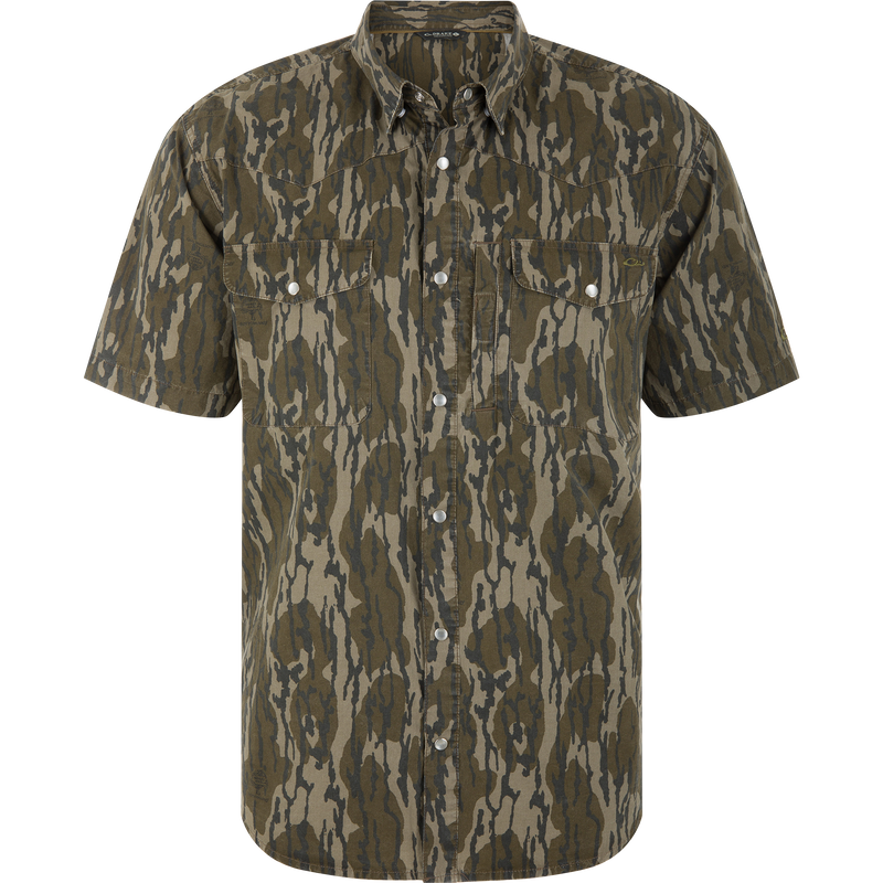 Cinco Ranch Western Acid Washed Short Sleeve Shirt