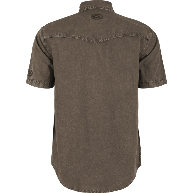 Cinco Ranch Western Acid Washed Short Sleeve Shirt