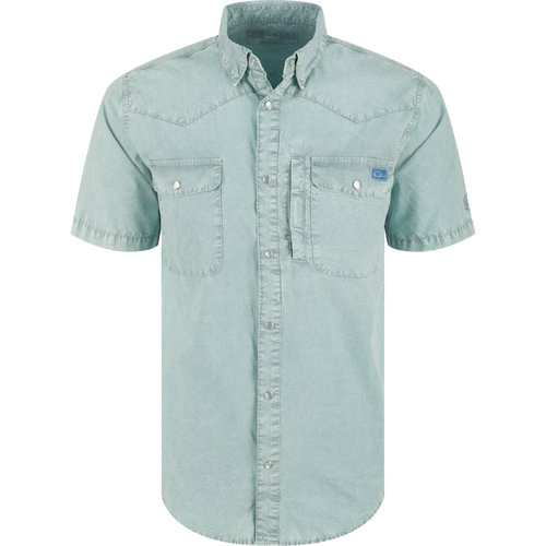 Cinco Ranch Western Acid Washed Short Sleeve Shirt