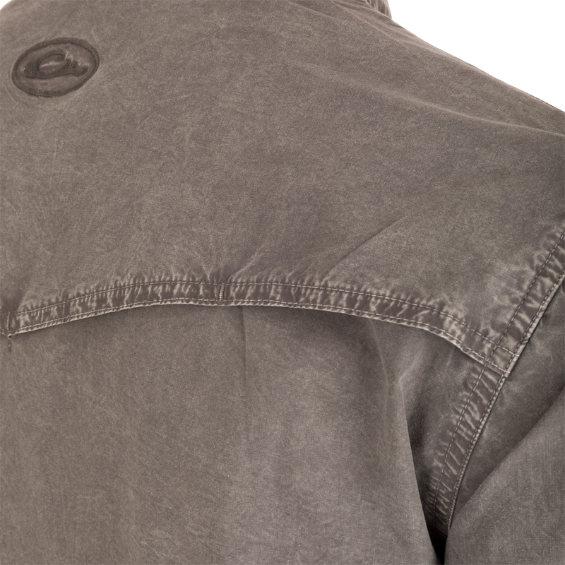 Cinco Ranch Western Solid Acid Wash Long Sleeve Shirt
