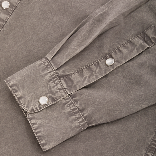 Cinco Ranch Western Solid Acid Wash Long Sleeve Shirt