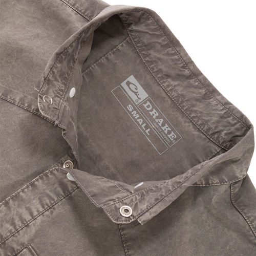 Cinco Ranch Western Solid Acid Wash Long Sleeve Shirt