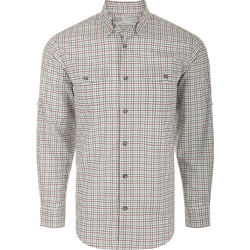 james tattersall dress shirts James Tattersall Dress Shirt Men X Large Red Check Flip Cuff Hidden Button Down