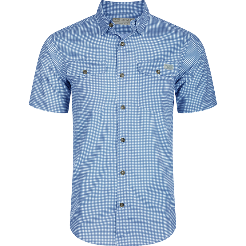 Frat Gingham Check Button-Down Short Sleeve Shirt