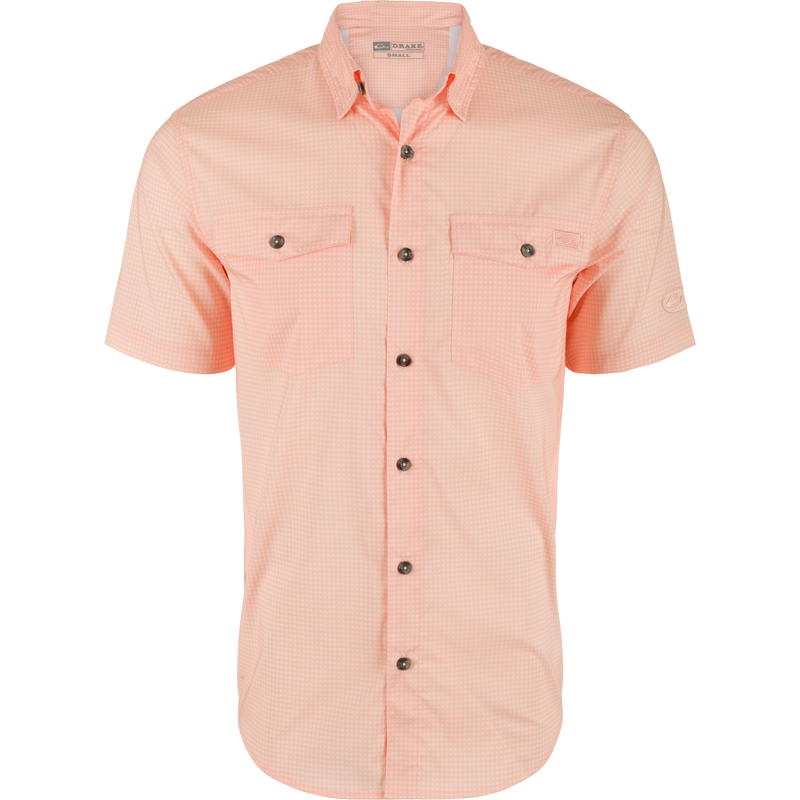 Frat Gingham Check Button-Down Short Sleeve Shirt