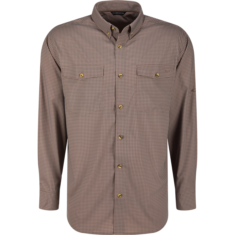 Frat Gingham Check Button-Down Long Sleeve Shirt