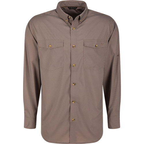 Frat Gingham Check Button-Down Long Sleeve Shirt