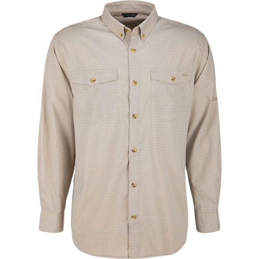 Frat Gingham Check Button-Down Long Sleeve Shirt