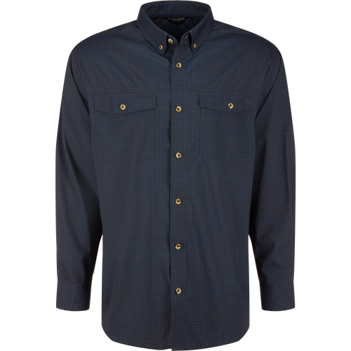 Frat Gingham Check Button-Down Long Sleeve Shirt
