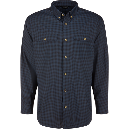 Frat Gingham Check Button-Down Long Sleeve Shirt