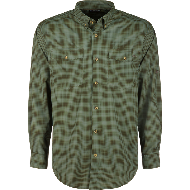 Frat Gingham Check Button-Down Long Sleeve Shirt