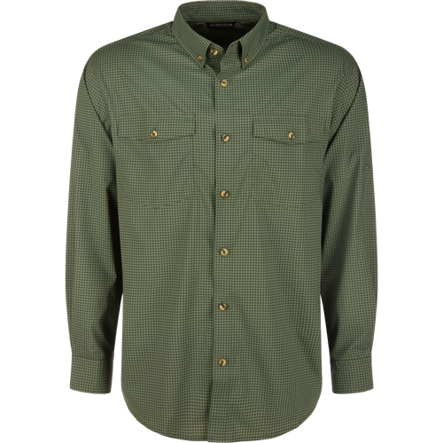 Frat Gingham Check Button-Down Long Sleeve Shirt