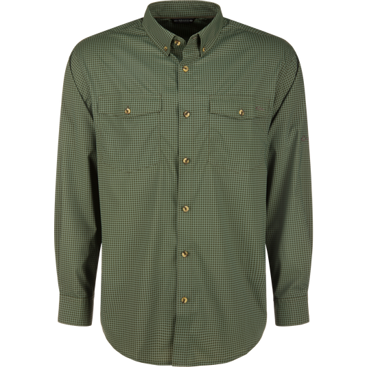Frat Gingham Check Button-Down Long Sleeve Shirt