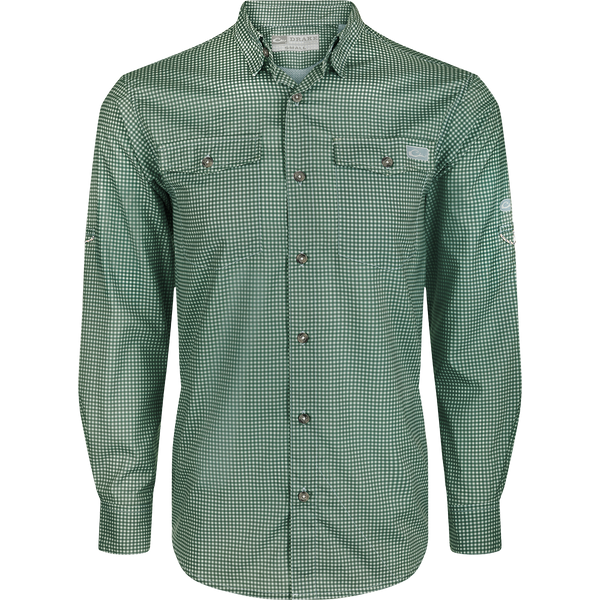 Drake's チェック柄 ボタンダウンシャツ 14.5 Drake Frat Gingham Long Sleeve Shirt - Final Sale – Drake Waterfowl