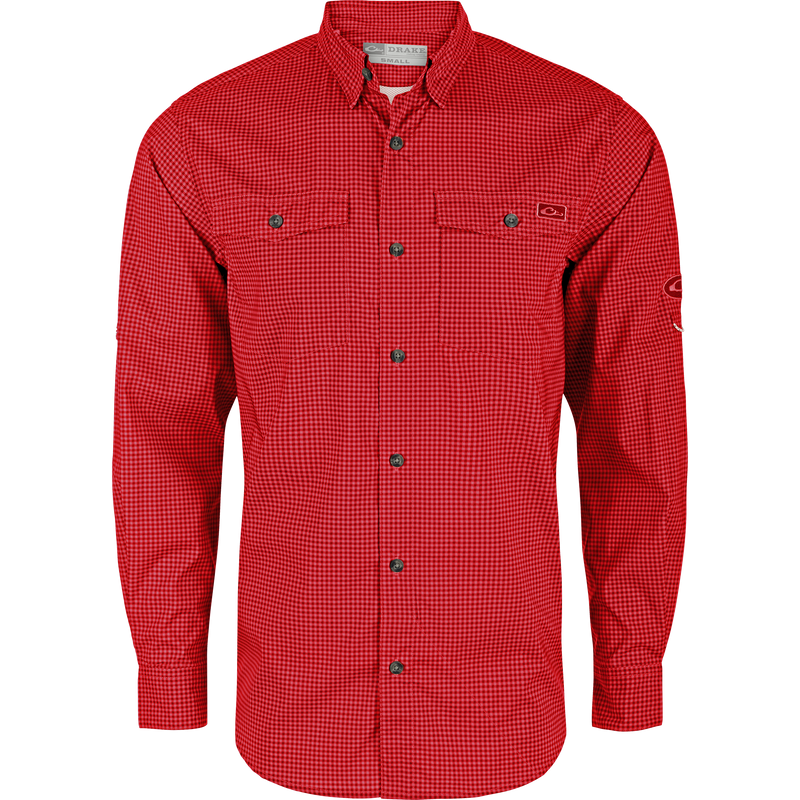 Frat Gingham Check Button-Down Long Sleeve Shirt