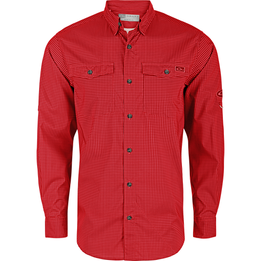 Frat Gingham Check Button-Down Long Sleeve Shirt