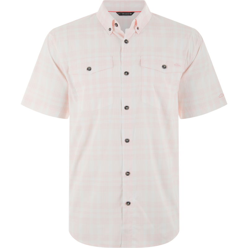 Frat Faded Plaid Button-Down Short Sleeve Shirt