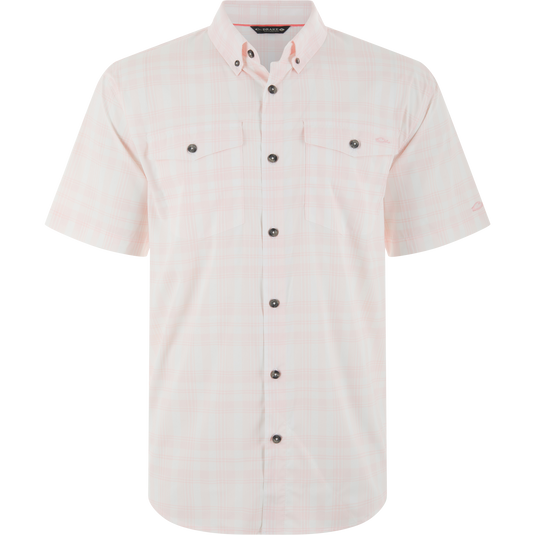 Frat Faded Plaid Button-Down Short Sleeve Shirt