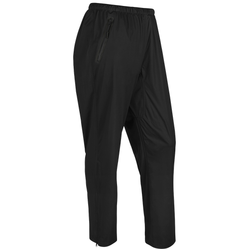 Tempest Ultralight Packable Rain Pant with zipper on black pants, perfect for spring showers. Waterproof, windproof, and breathable.