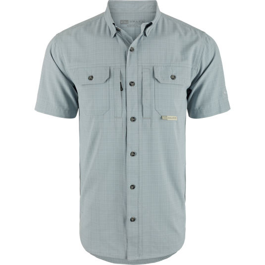 drake waterfowl dress shirts 8-Shot Flyweight Shirt Navy / Small EST (Early Season Technology) for 60F and warmer Wrinkle Drake Short Sleeve Vented Wingshooters