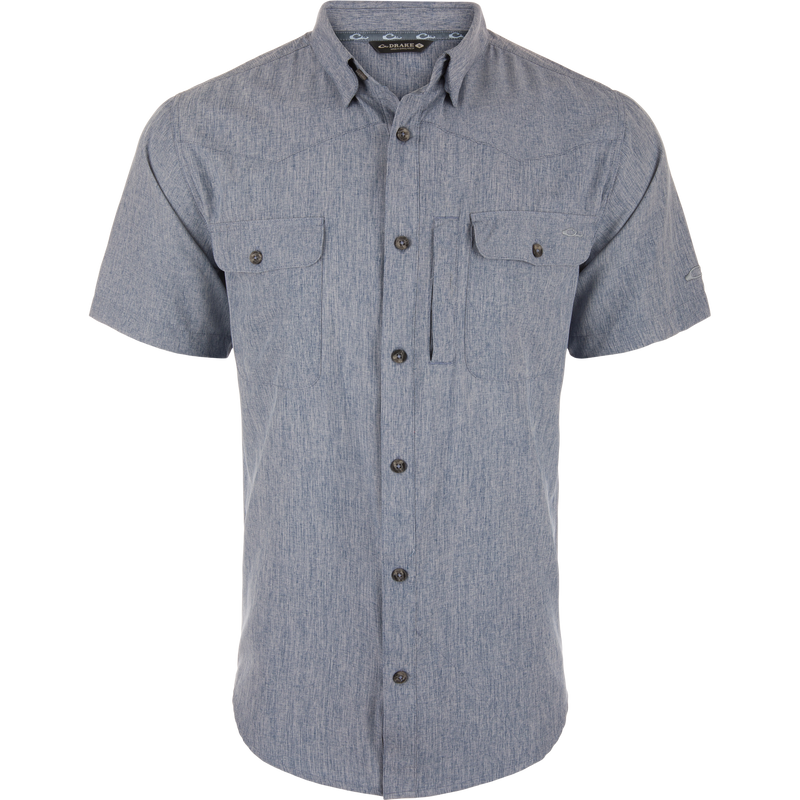 Cinco Ranch Chambray Performance Short Sleeve Shirt