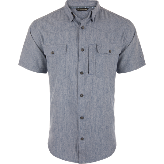 short sleeve dress shirts with pockets Men's Short Sleeve Dress Shirt with Pocket S / White