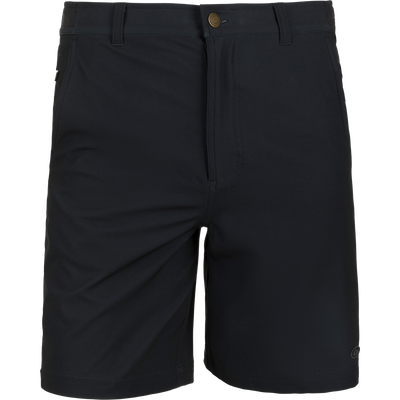 Grayson Creek Short with a belt, featuring a side elastic waistband, button closure, and multiple pockets, designed for versatile outdoor adventures.