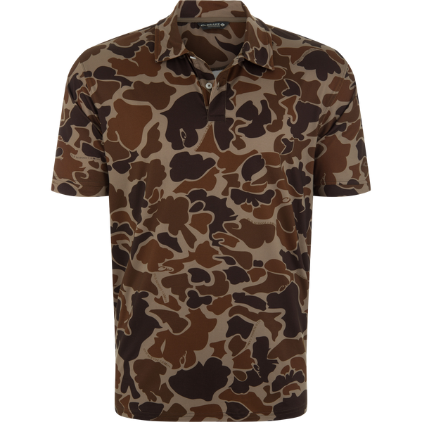 Drake Waterfowl Performance Print Polo Shirt