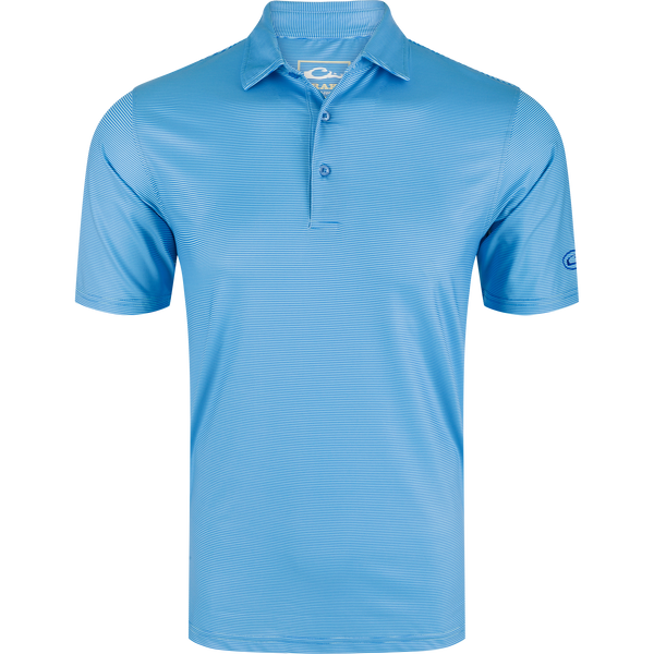Performance Chalk Striped Polo Shirt - UPF 30 Sun Protection