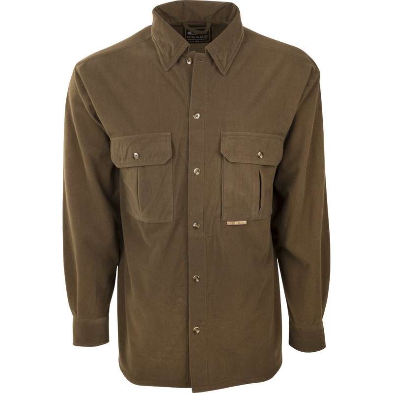 fleece dress shirt TravisMathew Men's Peak Fleece Shirt Jacket in Sleet, Size Small