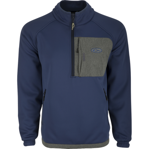 Endurance 1/4 Zip Pullover with raglan sleeves and zippered slash pockets. Made of 100% polyester Endurance fabric for warmth and mobility.