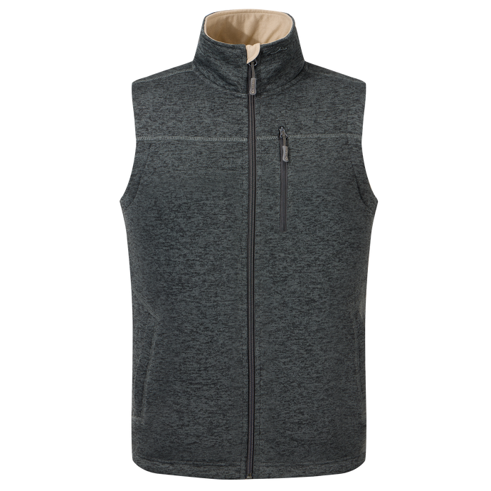 Fall Brake Sweater Fleece Vest with a full-zip front, stand-up collar, and zippered chest pocket; ideal for layering in cold hunting conditions.
