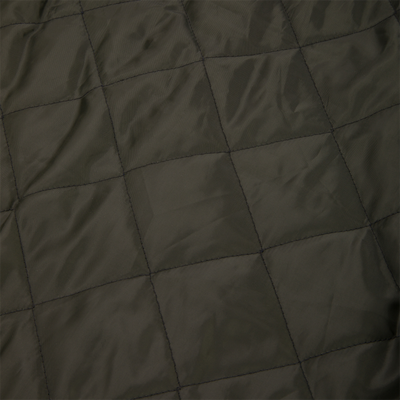 Dark olive green quilted fabric with a square stitch pattern on a Duck Canvas Work Jacket.