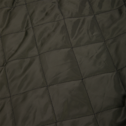 Dark olive green quilted fabric with a square stitch pattern on a Duck Canvas Work Jacket.