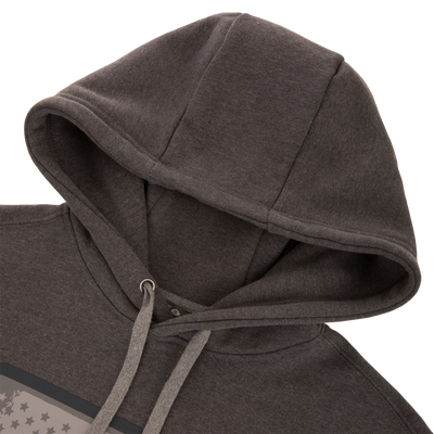 Drake Graphic Work Hoodie with kangaroo pocket, adjustable drawstring hood, and side panels for stretch, featuring the Drake Work Logo on the front.