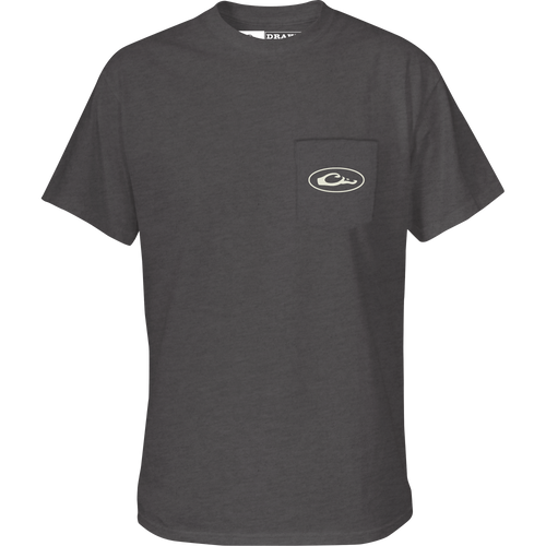 A Black Lab Profile T-Shirt with a front chest pocket featuring the Drake logo.