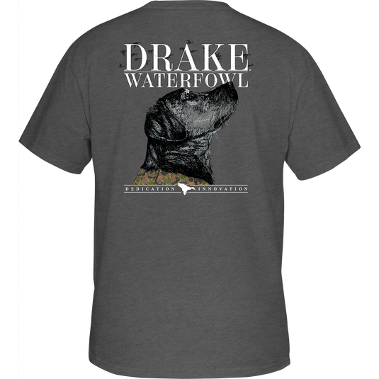 A Black Lab Profile T-Shirt with a Drake logo on the front chest pocket.