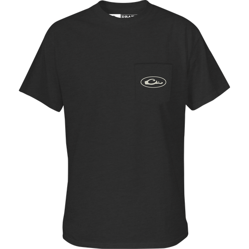 Lab Puppies T-Shirt with front chest pocket and Drake logo, crafted from soft cotton/polyester blend. Show your love for Lab Retrievers!