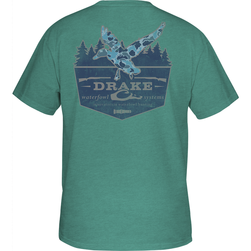 Old School In Flight T-Shirt with Drake logo on chest pocket. Comfortable and stylish active shirt for any weather.