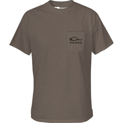 Mosaic Mallard T-Shirt featuring a small chest pocket with Drake logo and mosaic Mallard design, crafted from a soft cotton-polyester blend, ideal for casual wear.