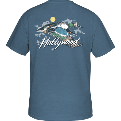 Hollywood T-Shirt featuring a Drake logo pocket and a Northern Shoveler graphic from the Ducks of Drake Series, made of soft cotton-polyester blend.