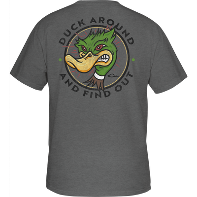Duck Around T-Shirt with front pocket Drake Logo and back graphic, offering a soft 60% cotton and 40% polyester blend for comfort.