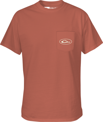Retro Mallard T-Shirt with Drake logo on front pocket, featuring a Mallard design from the Retro Series, made of cotton-polyester blend for comfort.