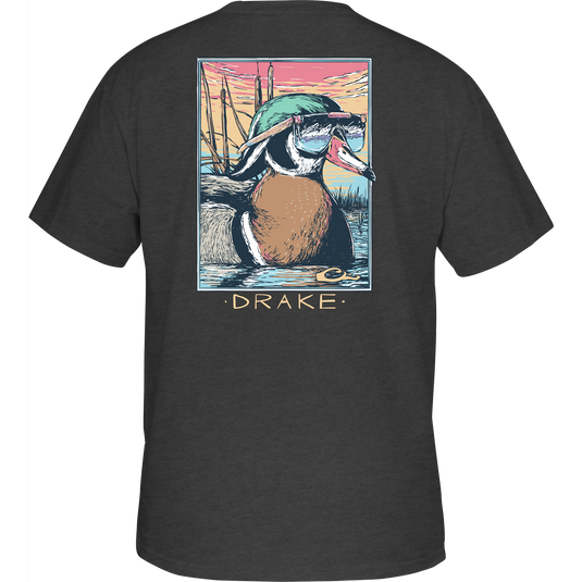 Pop Art Wood Duck Sunglasses T-Shirt featuring a cartoon duck in ...