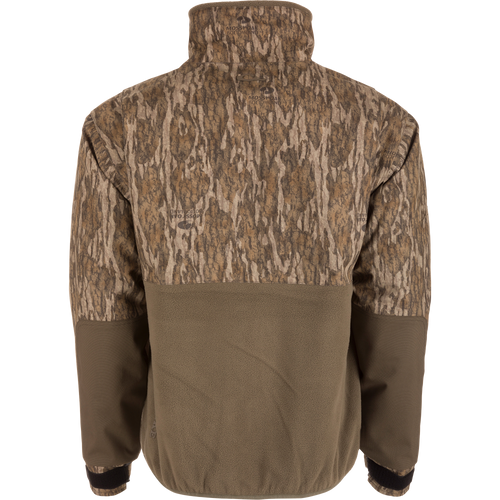 MST CommandXT Eqwader Full Zip Jacket with camo-patterned upper and fleece lower, featuring Magnattach™ chest pockets, YKK™ zippers, and water-resistant cuffs for outdoor durability.