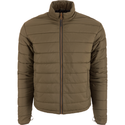 LST Hardline 3-in-1 Jacket, quilted puffer-style with stand-up collar, showcased on a mannequin. Features full-length zipper, ergonomic fit, and multiple pockets for versatile outdoor protection.