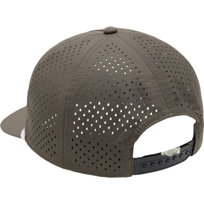Close-up of the Perf Flatbill Roper Cap, showcasing its structured design, suitable for outdoor activities, reflecting Drake Waterfowl's commitment to high-quality hunting gear.