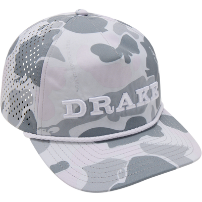 Perf Flatbill Roper Cap featuring a structured design with intricate detailing, including a rope accent, ideal for outdoor and hunting enthusiasts seeking quality headgear.