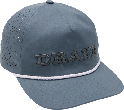 Perforated Flatbill Rope Cap featuring a high crown, structured design, perforated panels, and white rope trim, ideal for stylish sun protection.